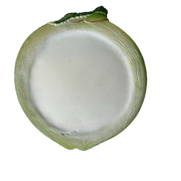 Cabbage Leaf Painted Coasters- Total Of 6 3” Coasters With Holder- Vintage- - Picture 12 of 16